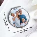 personalized circle compact mirror custom photo metal