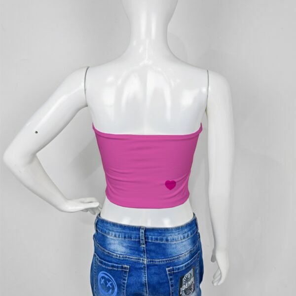 croptubetop-bk-bimbo strapless bandeau bimbo tube top 95% polyester spandex slim fit inclusive sizing
