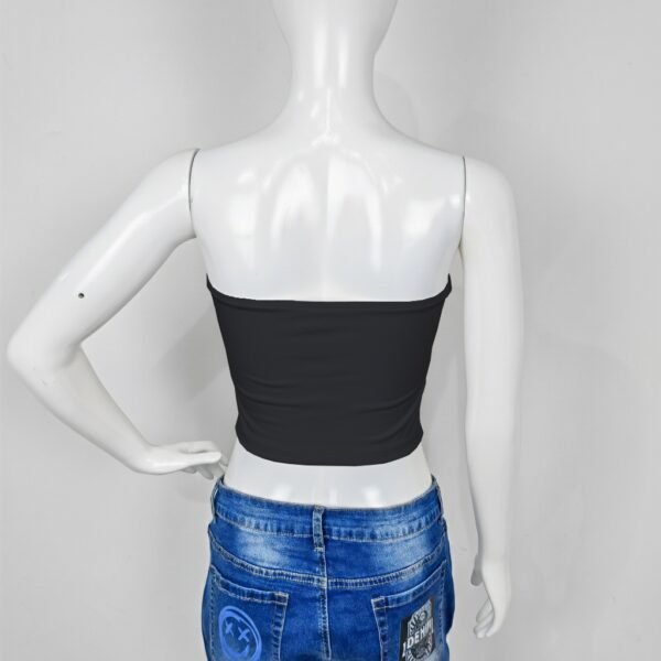 croptubetop-bk-bitch-blk bitch slogan tube top retro script sparkle details pink black colourways