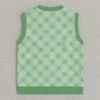 green tonal argyle diamond pattern sweater vest ribbed hem