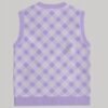 purple tonal argyle diamond pattern sweater vest ribbed hem