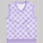 purple argyle sweater vest unisex V-neck knit vest S to 6XL