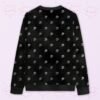 black skull pattern sweatshirt dark cuffs collar S to 6XL inclusive sizing