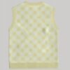 yellow tonal argyle diamond pattern sweater vest ribbed hem