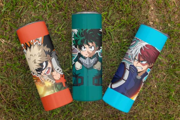 My Hero Academia Tumbler 20oz | Skinny Stainless Steel with Straw | Multiple Designs