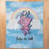 kawaii baphomet fleece blanket pastel goth rainbow design