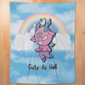 kawaii baphomet fleece blanket kawaii baphomet fleece blanket pastel goth rainbow design