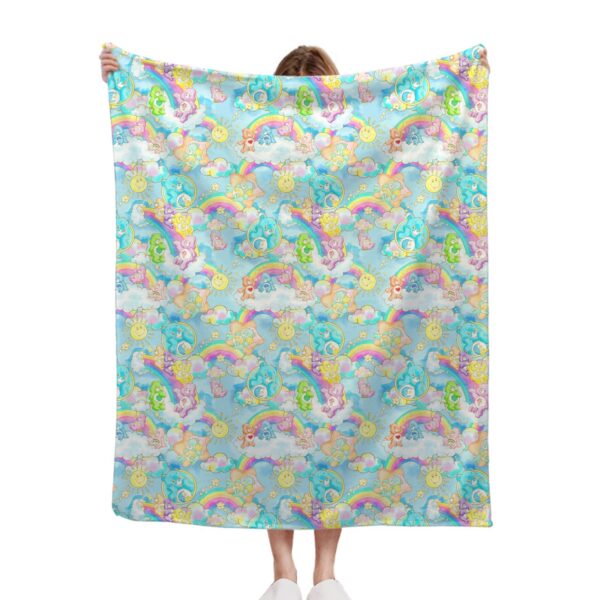 Blanket-carebears care bears fleece blanket pastel cute throw design
