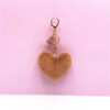 569426801 Heart Shaped Keychain – Plush Imitation Mink Fur Bag Charm | 11 Colours