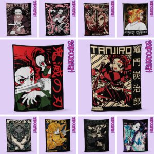 demon slayer fleece blanket anime design