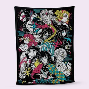demon slayer hashira fleece blanket design