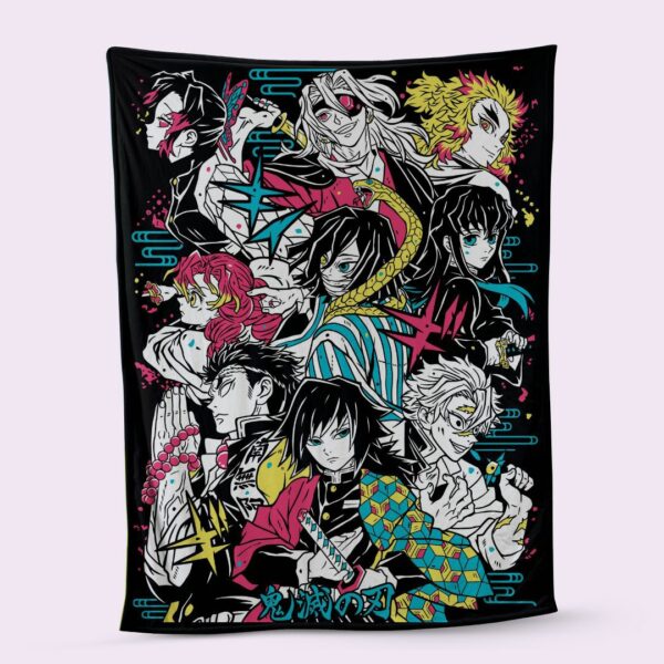 demon slayer hashira fleece blanket design