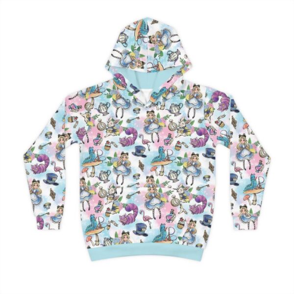 Front-alice hoodie kids Alice in Wonderland hoodie all-over print