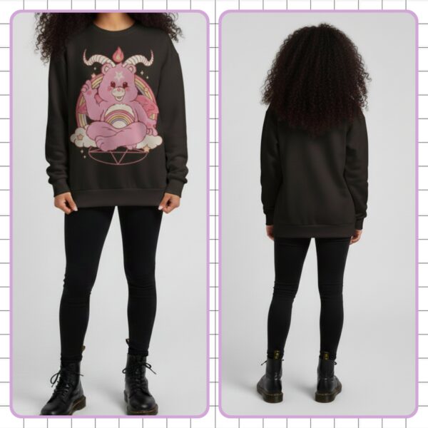 Care Bear Baphomet Sweatshirt – Pastel Goth Unisex S–6XL | Various Colours