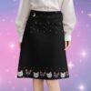Luna-Artemis-knee-skirt-model Luna and Artemis Skirt – High-Waisted Knee Length Print Skirt | S to 7XL