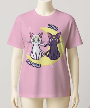 Luna and Artemis t-shirt all-over print unisex soft-touch tee
