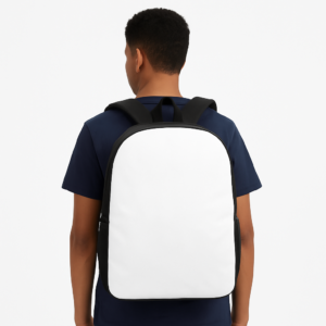 Man with White Backpack personalized backpack custom photo name 17 inch 600D polyester school bag