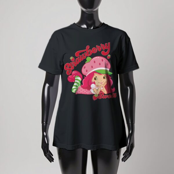 STRAWBERRY SWEET-black Strawberry Shortcake t-shirt all-over print unisex soft-touch tee