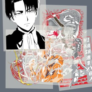 Attack on Titan mix DTF transfer sheet A5