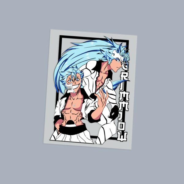 Bleach anime mix DTF transfer sheet A5 featuring Ichigo Kurosaki Ulquiorra and Grimmjow in bold graphic style