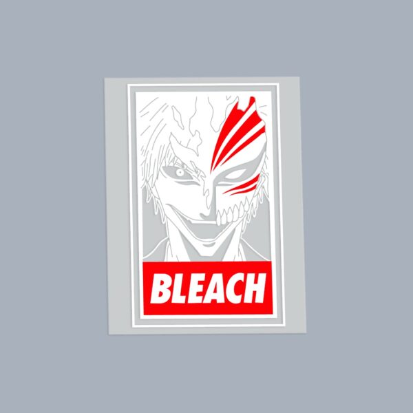 Bleach anime mix DTF transfer sheet A5 featuring Ichigo Kurosaki Ulquiorra and Grimmjow in bold graphic style