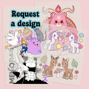 A5 DTF transfer sheet showing custom design created using online design tool applied to fabric with heat press