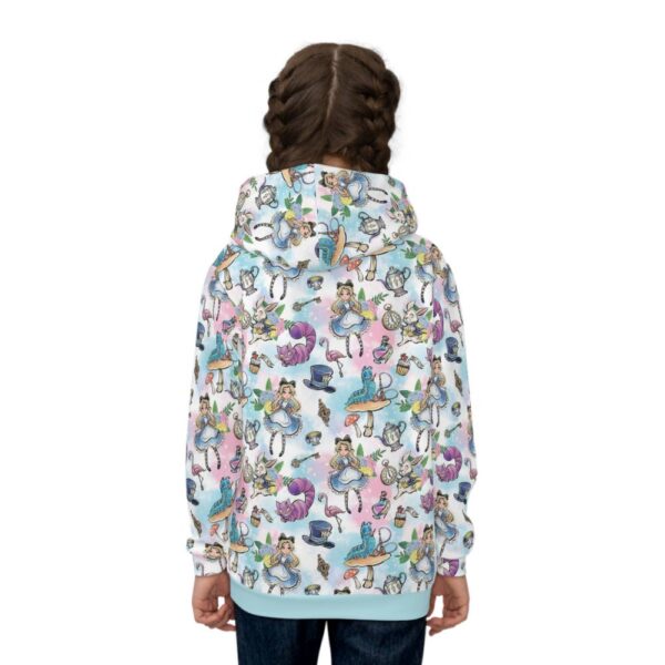alicehoodie-model kids Alice in Wonderland hoodie all-over print