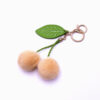 apricot cherry cute cherry keychain soft faux fur plush charm