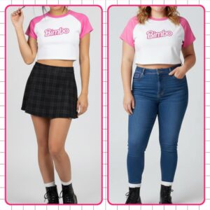 Bimbo crop top Y2K style inclusive sizing S to 6XL