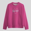 Bimbo unisex hot pink sweatshirt with relaxed oversized fit, drop shoulder sleeves, sizes XS to 6XL