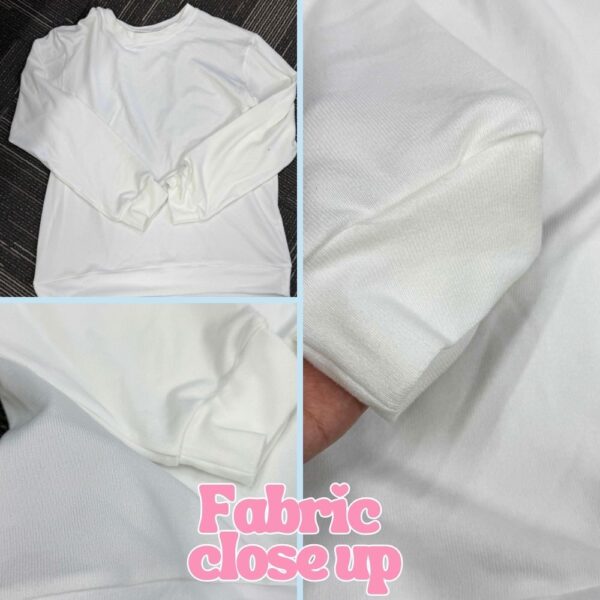 women's sweater fabric sample close up