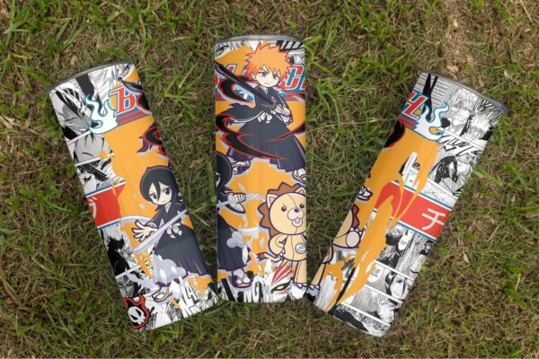 bleach 20oz skinny tumbler anime design