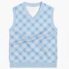 blue argyle sweater vest unisex V-neck knit vest S to 6XL