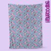 axolotl pattern fleece blanket colorful design