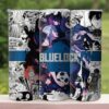 Blue Lock 20oz skinny stainless steel tumbler with straw featuring Blue Lock character designs