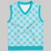 teal argyle sweater vest unisex V-neck knit vest S to 6XL