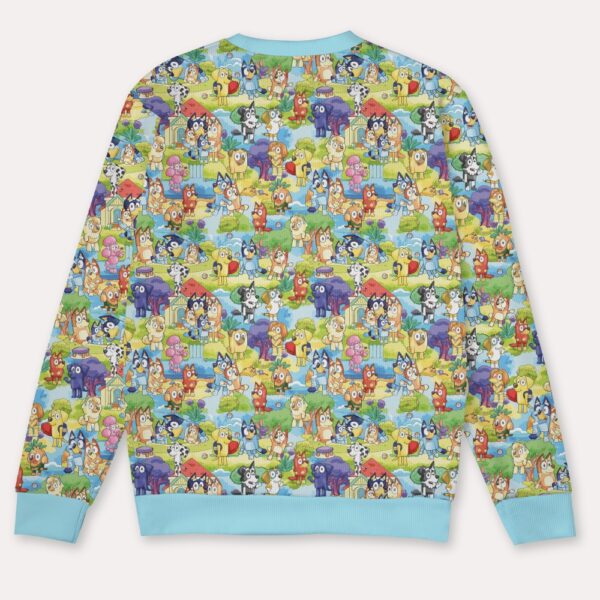 bluey-sweater-bk Bluey kids sweater all-over print loose fit blue collar