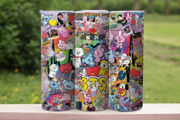 bt21 bts skinny tumbler design