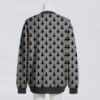 Upside down crosses pattern unisex knit cardigan front view, bold inverted cross design, relaxed fit S-7XL