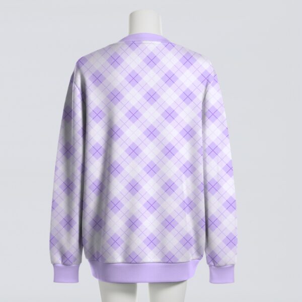 Pastel Purple Argyle Cardigan – Unisex Relaxed Fit S–7XL
