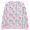 Pastel Care Bears knit cardigan front view with pink trim
