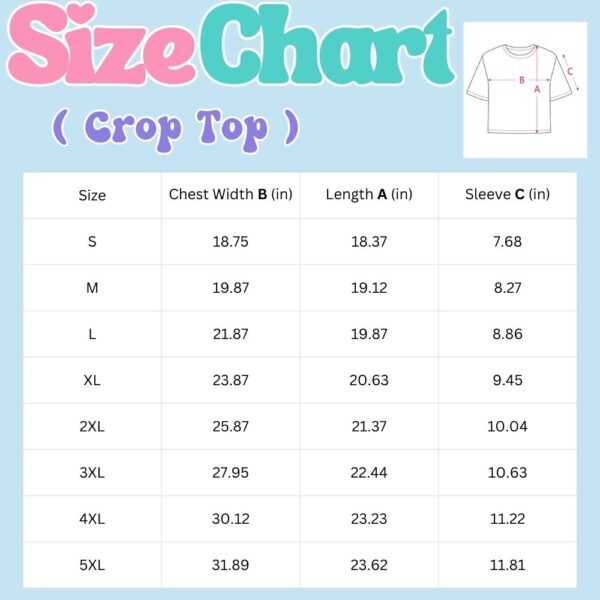croptop-sizechart Cinnamoroll Crop Top – Kawaii Sanrio Cropped T-Shirt | S to 5XL