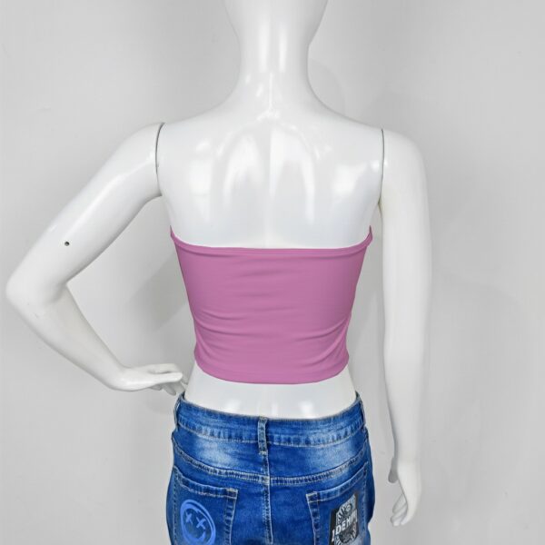 tube top bitch slogan strapless bandeau crop pink black XS to 5XL