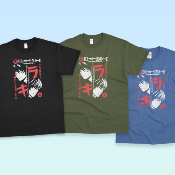 deathnotetransfer-3colors Death Note Anime Mix DTF Transfer Sheet A5 | Anime Iron On Heat Press Fabric