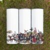 Fairy Tail 20oz skinny stainless steel tumbler with straw featuring Fairy Tail anime character designs