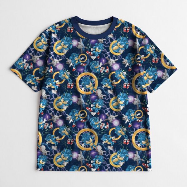 Sonic the Hedgehog t-shirt all-over pattern unisex tee