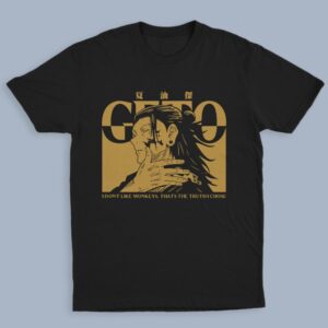 geto geto suguru jujutsu kaisen t-shirt black unisex print japanese text villain quote sizes s-5xl