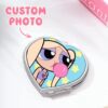 personalized heart compact mirror custom photo metal