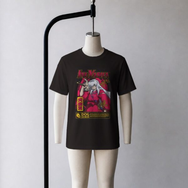 Inuyasha anime t-shirt in black with character graphic print, unisex
