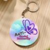 personalized keychain mirror custom photo round iron key ring